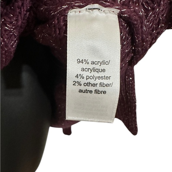 Maurices Purple and Silver Loose Knit Tunic Sweater Sz M - Picture 9 of 10